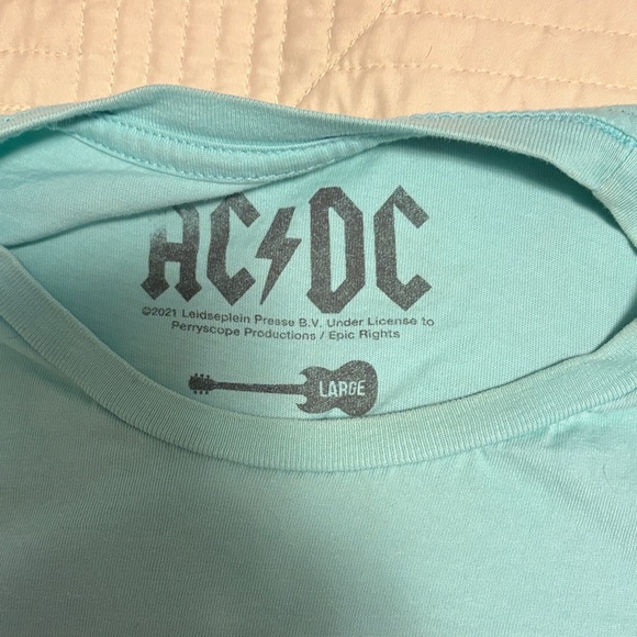 AC/DC Hells Bells Tour Light Blue Tee - Picture 2 of 3